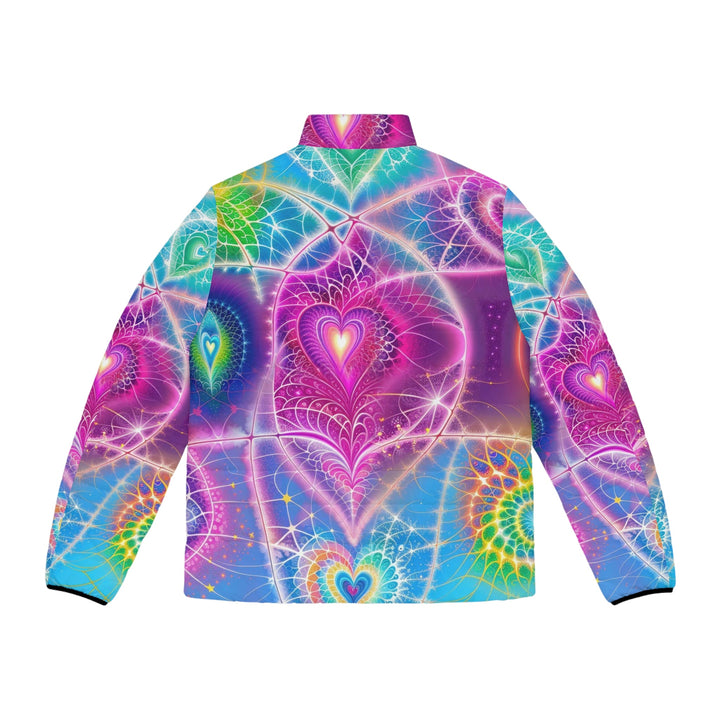 Vibrant Ethereal Symmetry - Puffer Jacket - All Over Prints - g(0D·IO) - S - Black zipper -