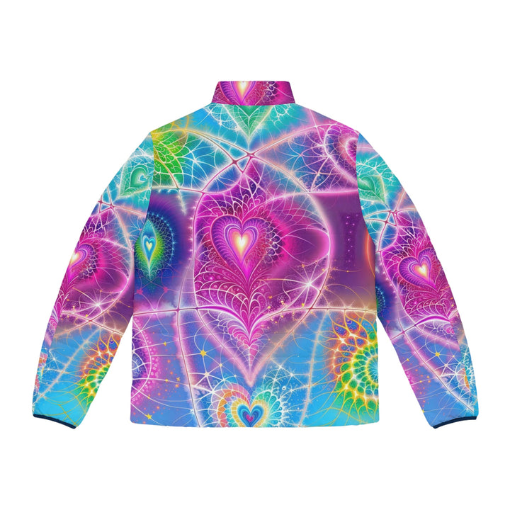 Vibrant Ethereal Symmetry - Puffer Jacket - All Over Prints - g(0D·IO) - S - Black zipper -