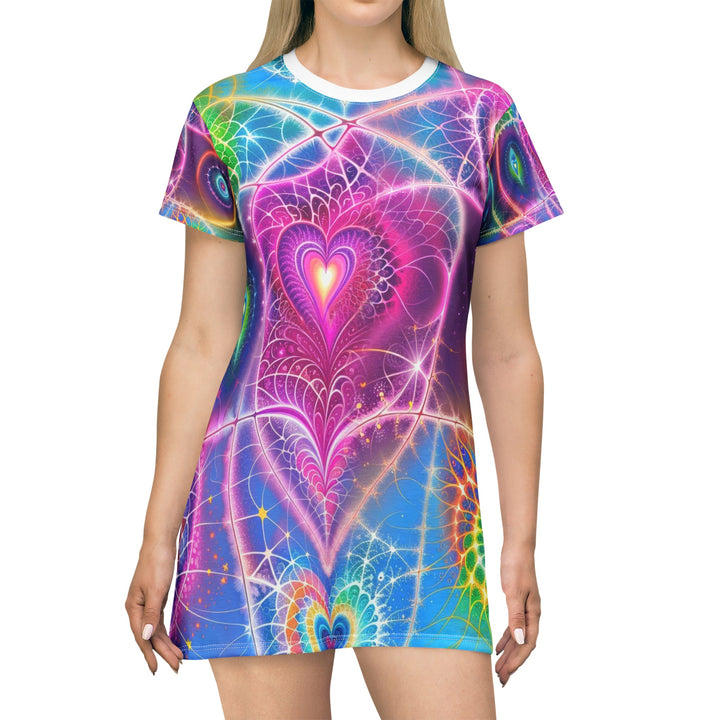 Vibrant Ethereal Symmetry - T-Shirt Dress - All Over Prints - g(0D·IO) - XS - -