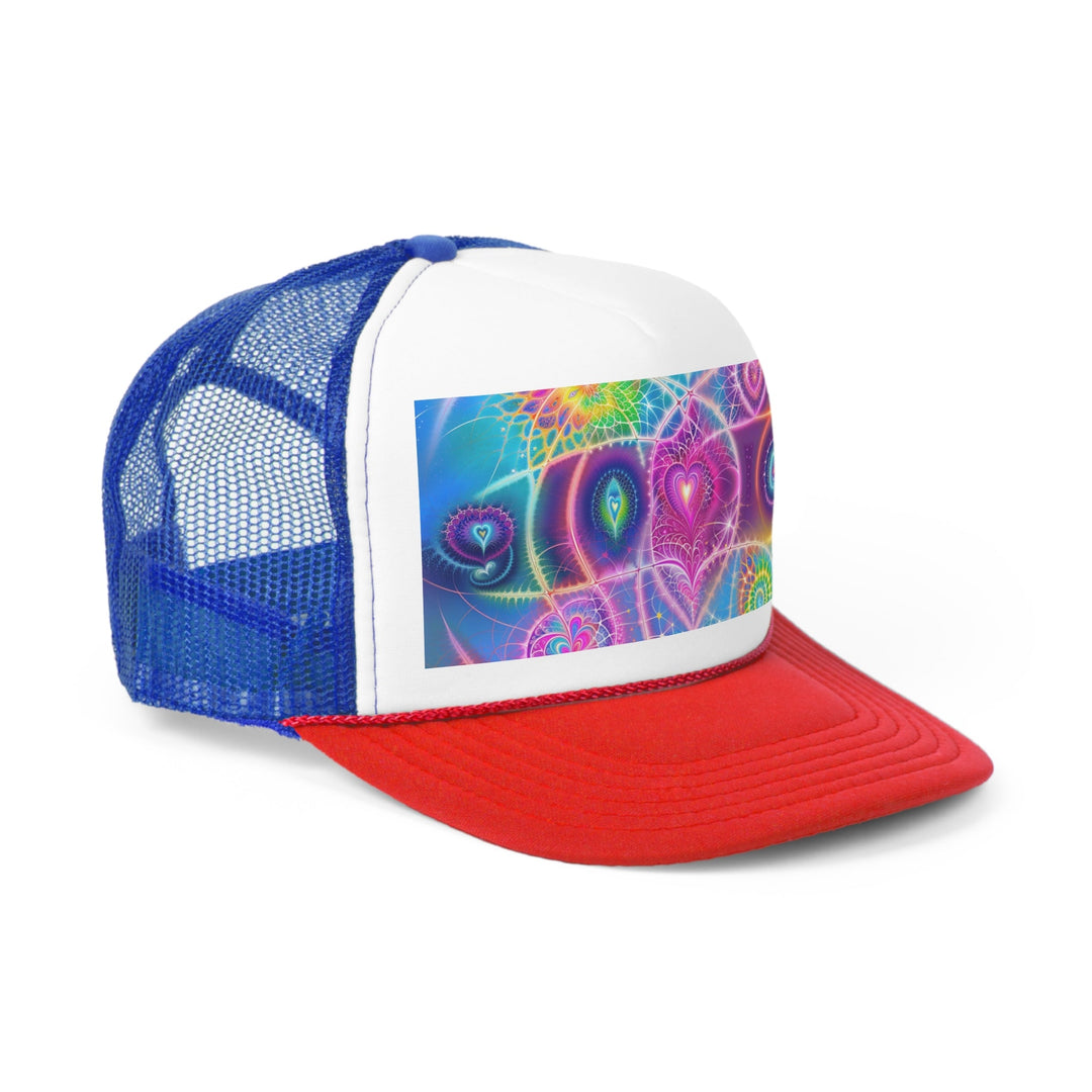 Vibrant Ethereal Symmetry - Trucker Hat - Hats - g(0D·IO) - Pink - One size -