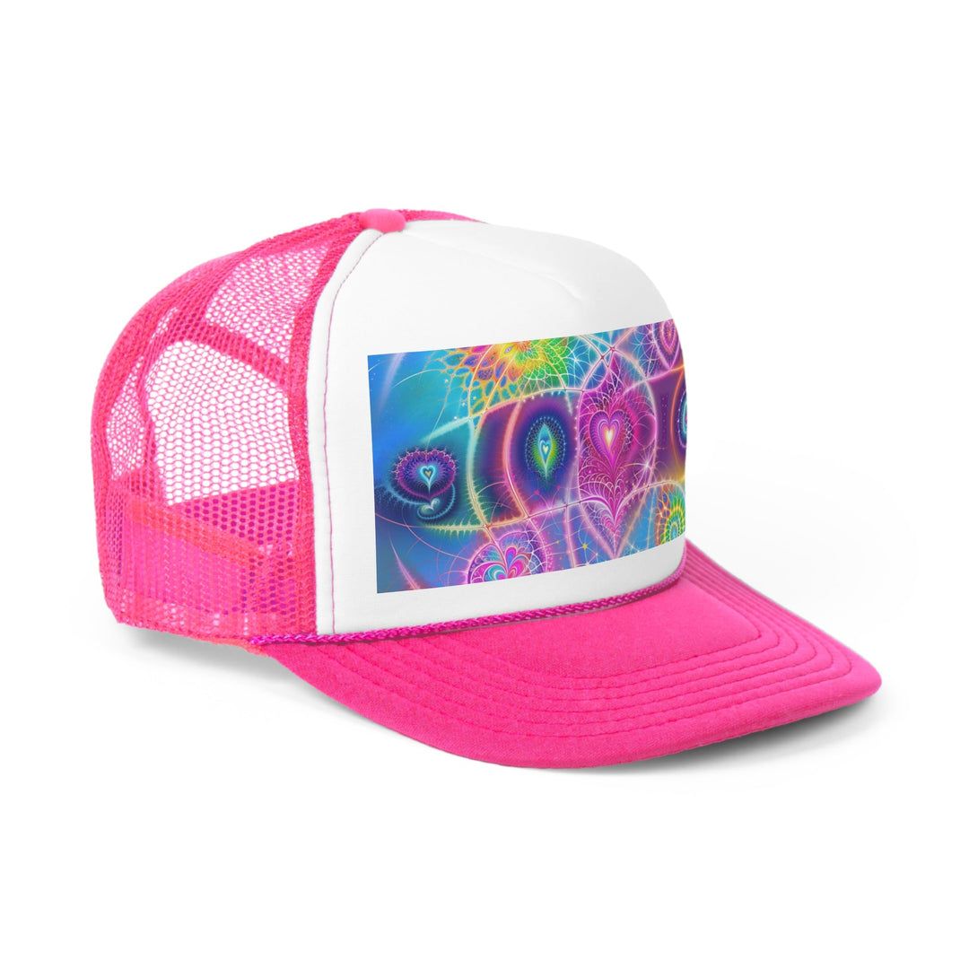 Vibrant Ethereal Symmetry - Trucker Hat - Hats - g(0D·IO) - Pink - One size -