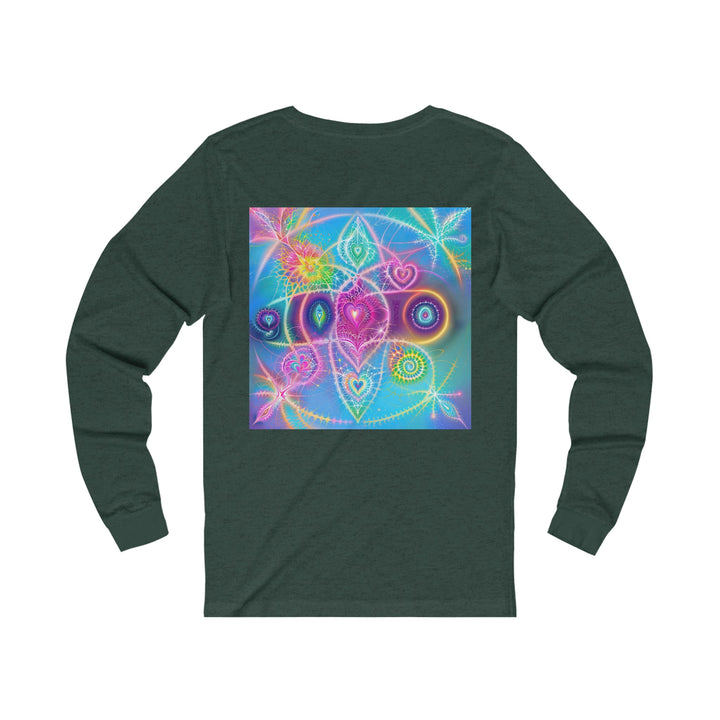 Vibrant Ethereal Symmetry - Unisex Jersey Long Sleeve Tee - Long-sleeve - g(0D·IO) - S - Heather Forest -