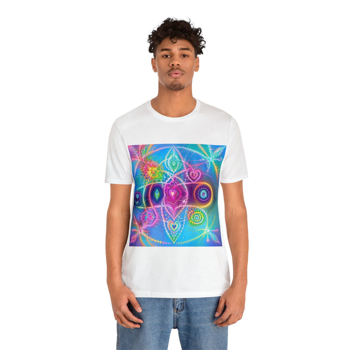 Vibrant Ethereal Symmetry - Unisex Jersey Short Sleeve Tee - T-Shirt - g(0D·IO) - Black - S -