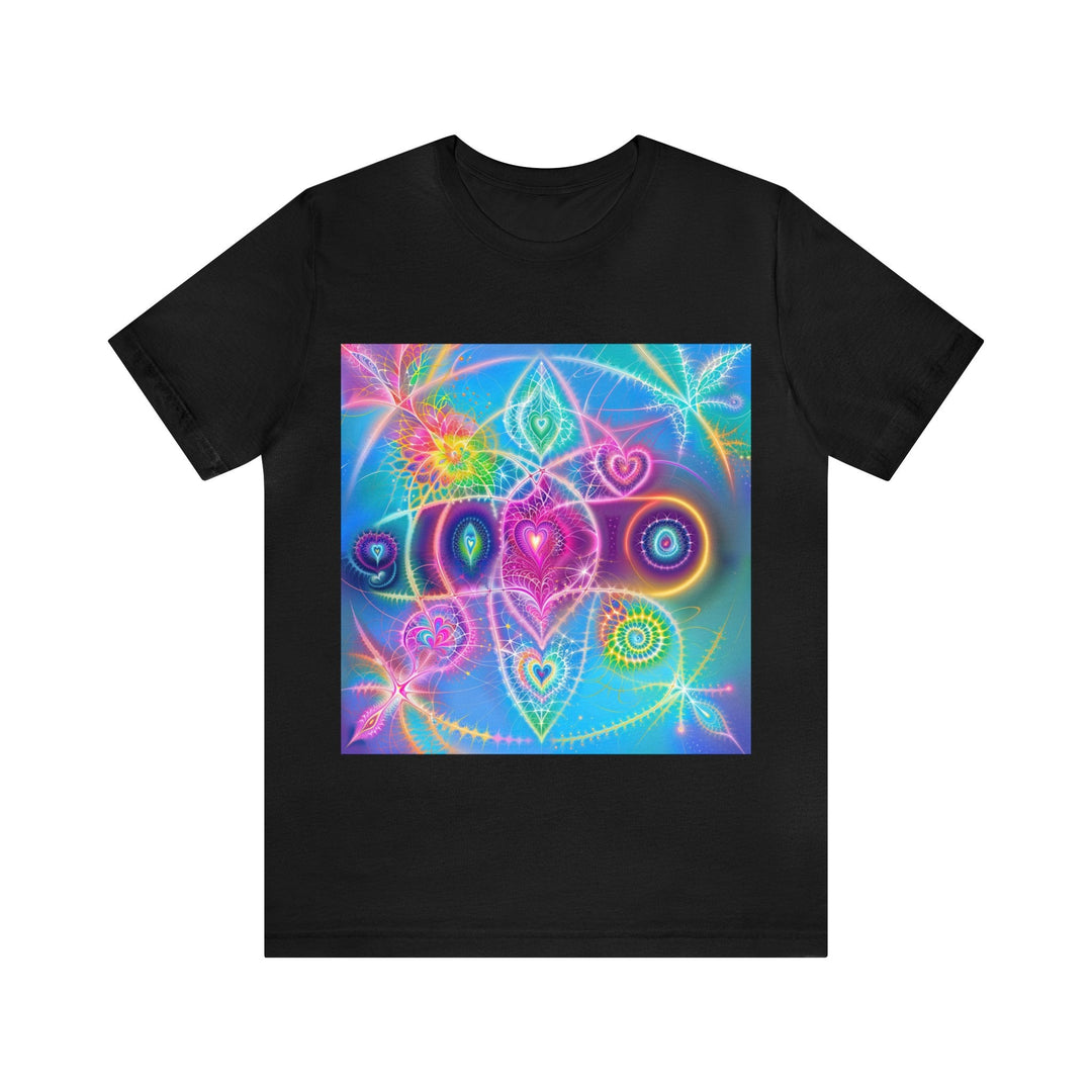 Vibrant Ethereal Symmetry - Unisex Jersey Short Sleeve Tee - T-Shirt - g(0D·IO) - Black - S -