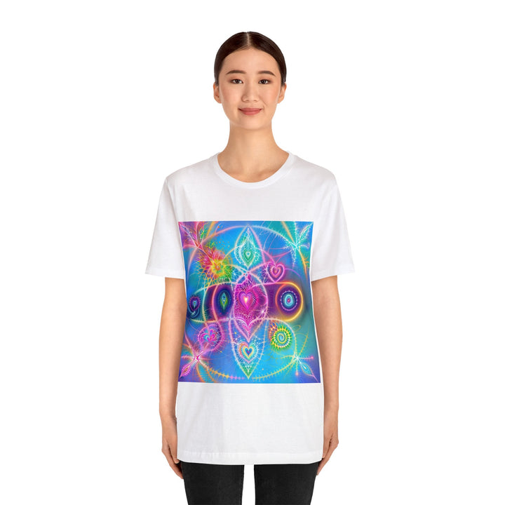 Vibrant Ethereal Symmetry - Unisex Jersey Short Sleeve Tee - T-Shirt - g(0D·IO) - Black - S -