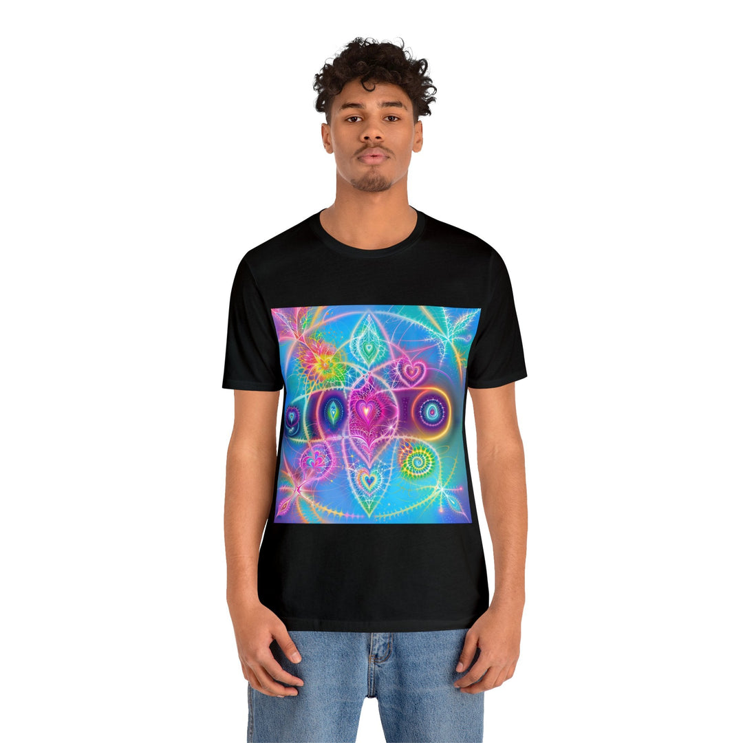 Vibrant Ethereal Symmetry - Unisex Jersey Short Sleeve Tee - T-Shirt - g(0D·IO) - Black - S -