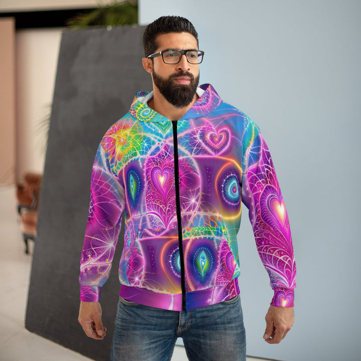 Vibrant Ethereal Symmetry - Unisex Zip Hoodie - All Over Prints - g(0D·IO) - XS - -