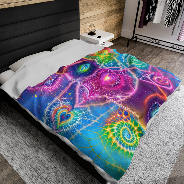 Vibrant Ethereal Symmetry - Velveteen Plush Blanket - All Over Prints - g(0D·IO) - 60" × 80" - -