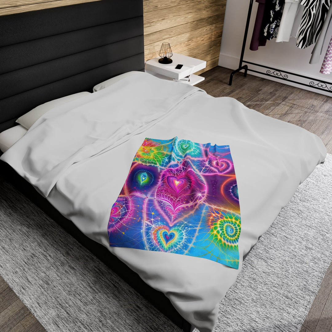 Vibrant Ethereal Symmetry - Velveteen Plush Blanket - All Over Prints - g(0D·IO) - 60" × 80" - -