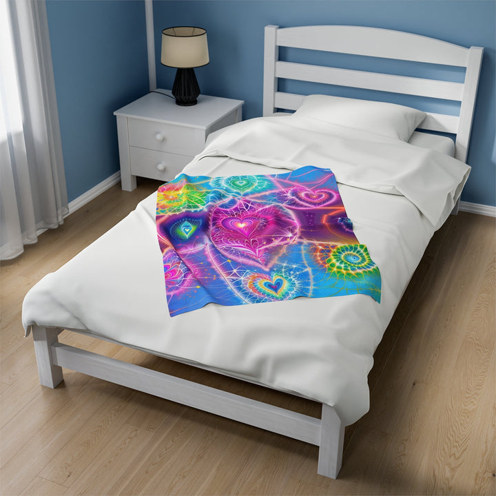 Vibrant Ethereal Symmetry - Velveteen Plush Blanket - All Over Prints - g(0D·IO) - 60" × 80" - -