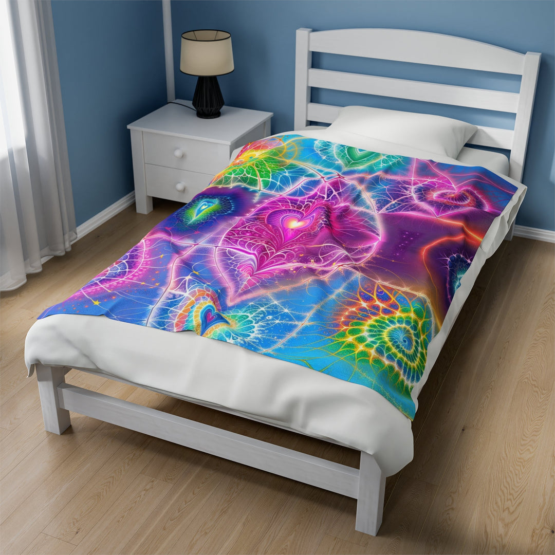 Vibrant Ethereal Symmetry - Velveteen Plush Blanket - All Over Prints - g(0D·IO) - 60" × 80" - -