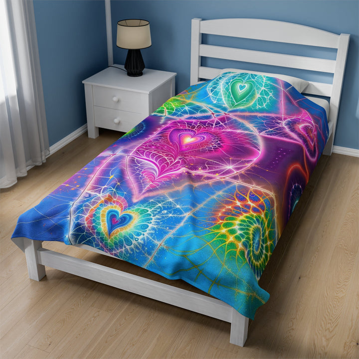 Vibrant Ethereal Symmetry - Velveteen Plush Blanket - All Over Prints - g(0D·IO) - 60" × 80" - -