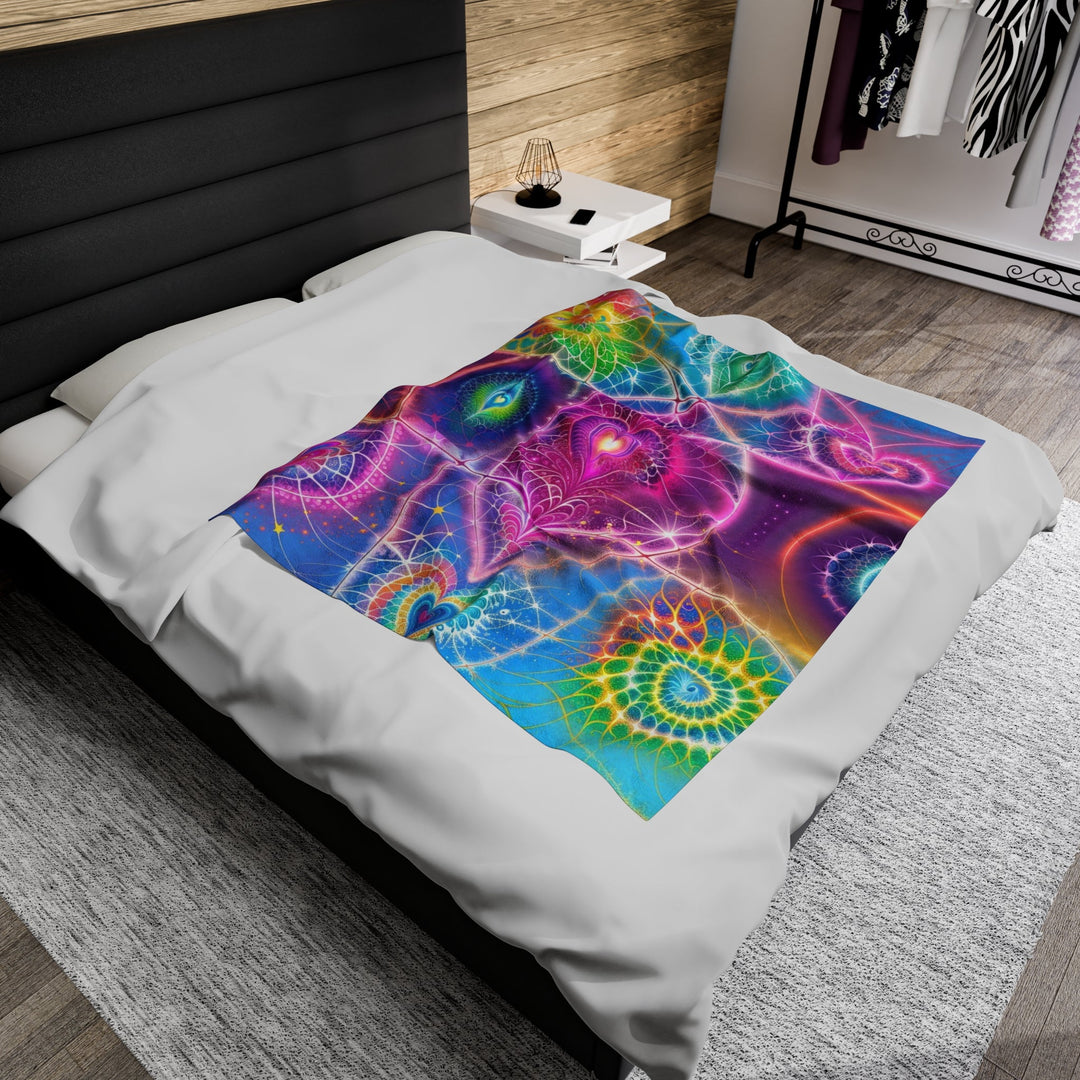 Vibrant Ethereal Symmetry - Velveteen Plush Blanket - All Over Prints - g(0D·IO) - 60" × 80" - -