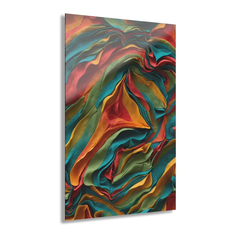 Vibrant Fabric Waves - Acrylic Prints (French Cleat Hanging) - Home Decor - g(0D·IO) - 24" x 36" (Vertical) - 0.25'' -