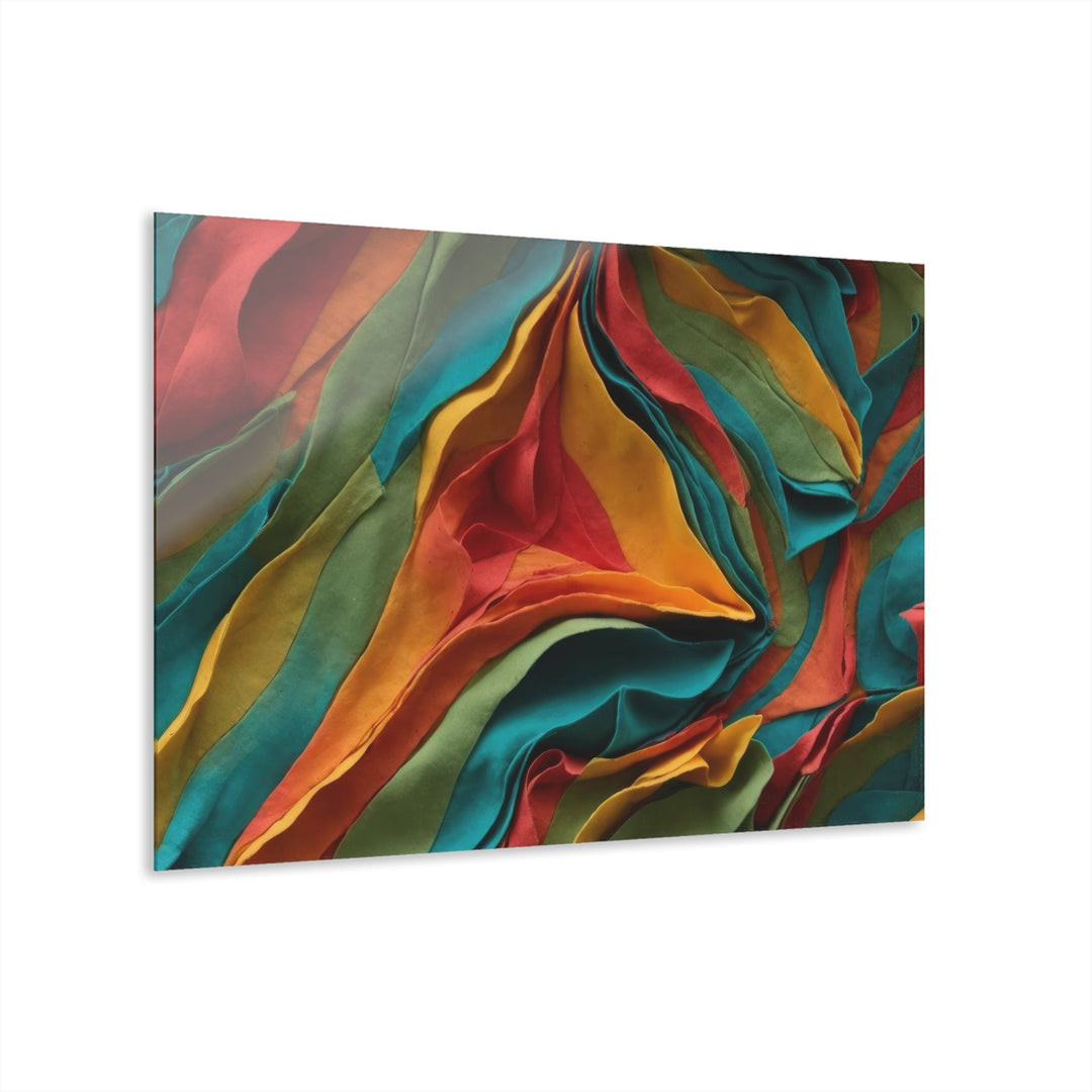 Vibrant Fabric Waves - Acrylic Prints (French Cleat Hanging) - Home Decor - g(0D·IO) - 36" x 24" (Horizontal) - 0.25'' -