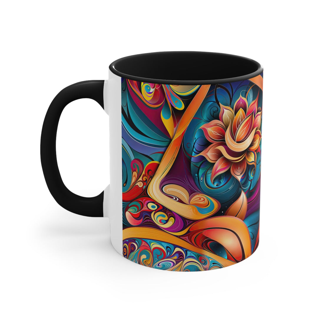 Vibrant Floral Essence - Accent Coffee Mug - Mug - g(0D·IO) - Pink - 11oz -