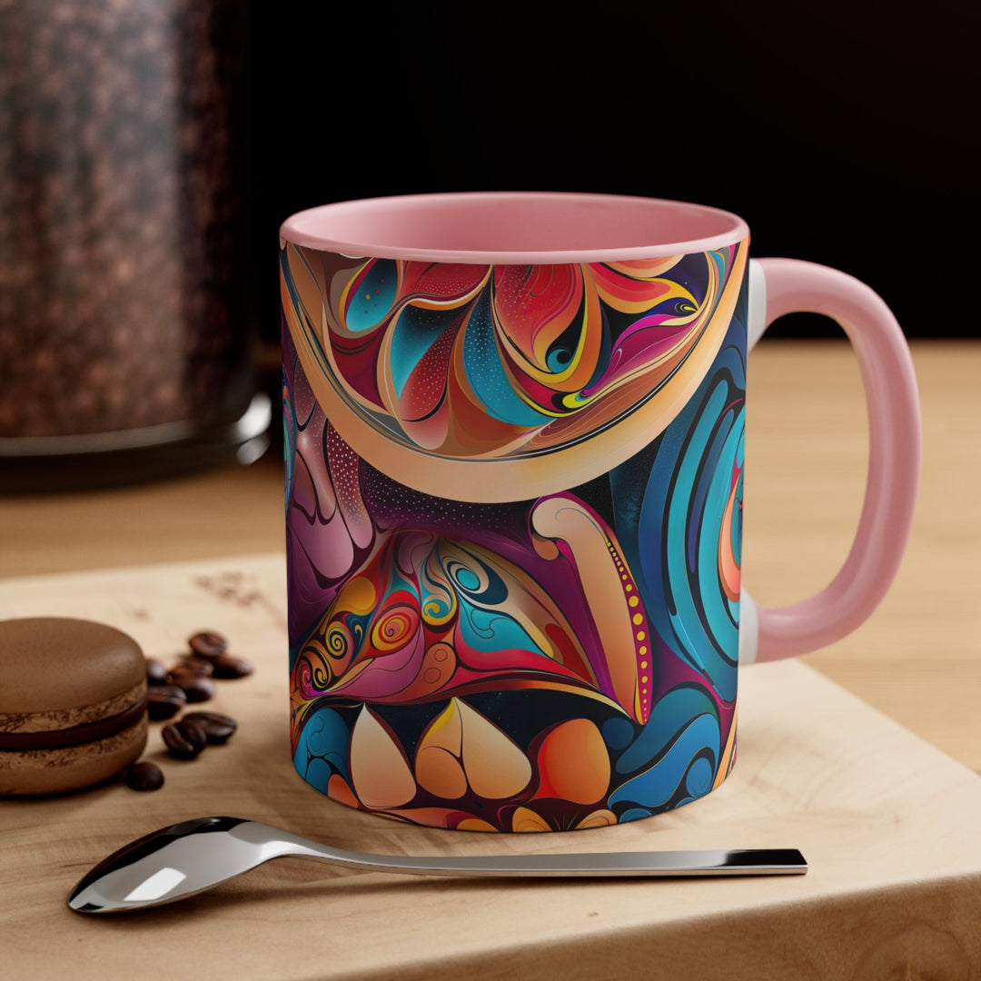 Vibrant Floral Essence - Accent Coffee Mug - Mug - g(0D·IO) - Pink - 11oz -