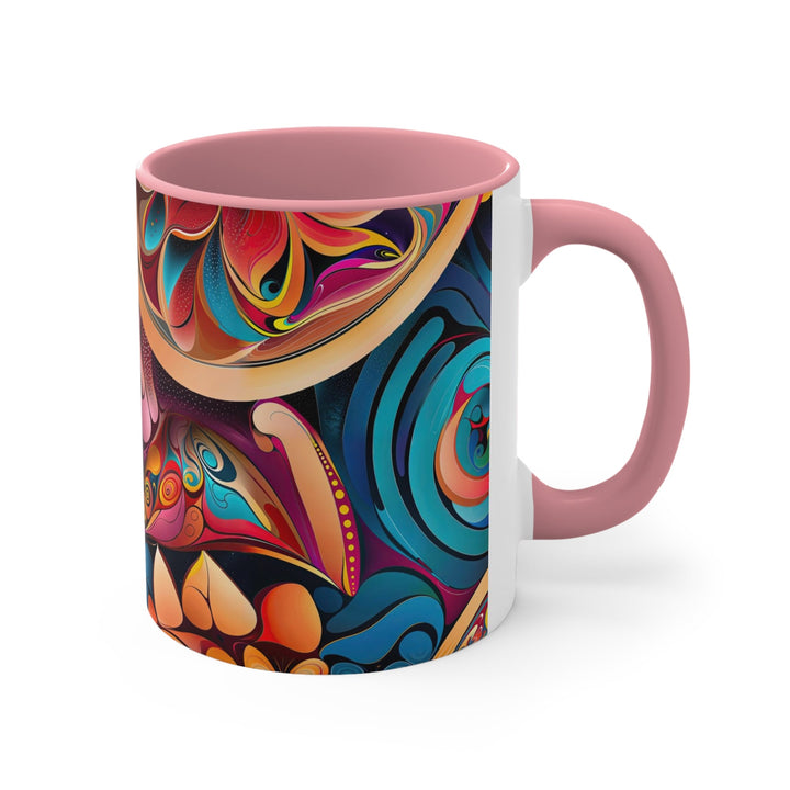 Vibrant Floral Essence - Accent Coffee Mug - Mug - g(0D·IO) - Pink - 11oz -