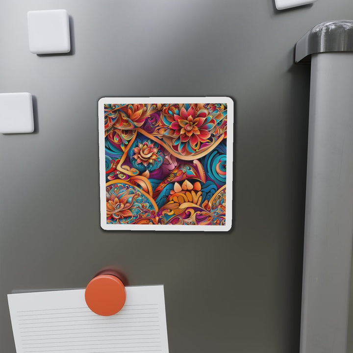 Vibrant Floral Essence - Die-cut Magnet - Home Decor - g(0D·IO) - 6 × 6" - Die-Cut - 1 pc