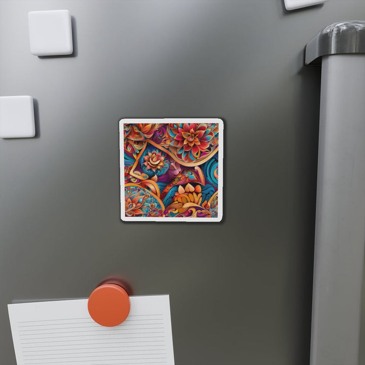Vibrant Floral Essence - Die-cut Magnet - Home Decor - g(0D·IO) - 6 × 6" - Die-Cut - 1 pc