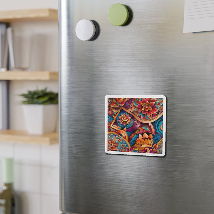 Vibrant Floral Essence - Die-cut Magnet - Home Decor - g(0D·IO) - 6 × 6" - Die-Cut - 1 pc