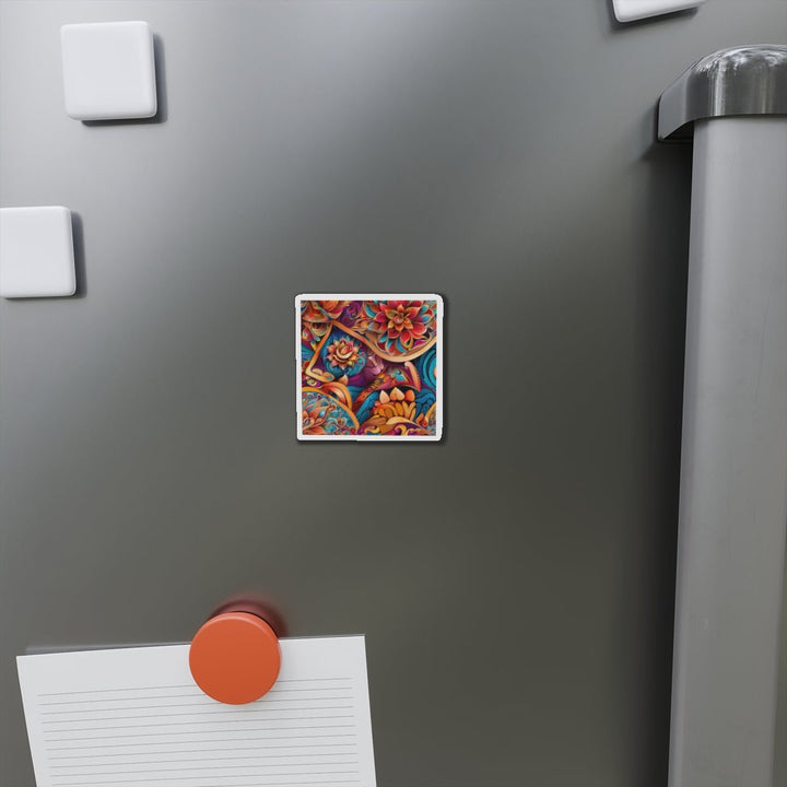 Vibrant Floral Essence - Die-cut Magnet - Home Decor - g(0D·IO) - 6 × 6" - Die-Cut - 1 pc