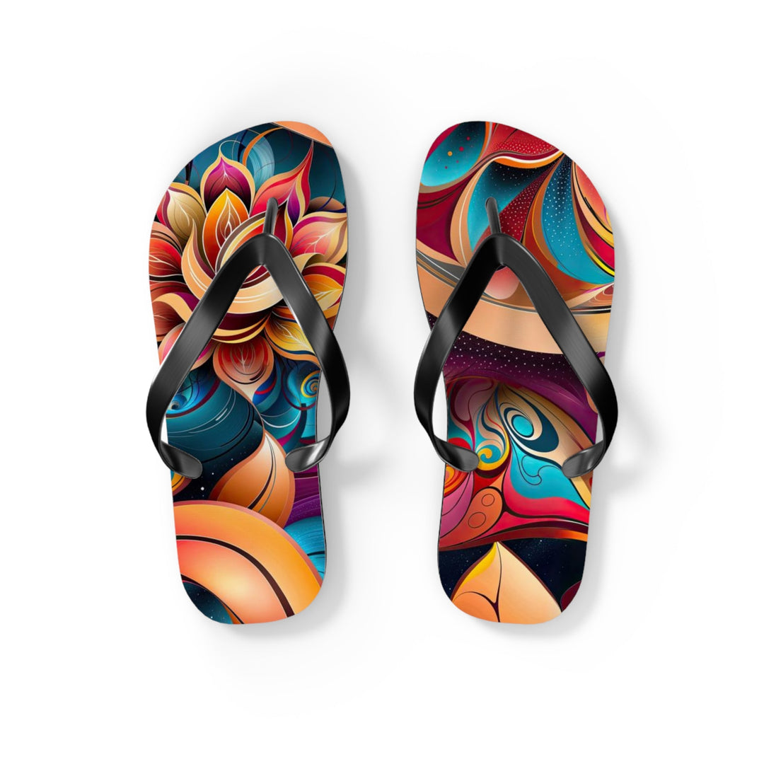 Vibrant Floral Essence - Flip Flops - Shoes - g(0D·IO) - S - Black sole -