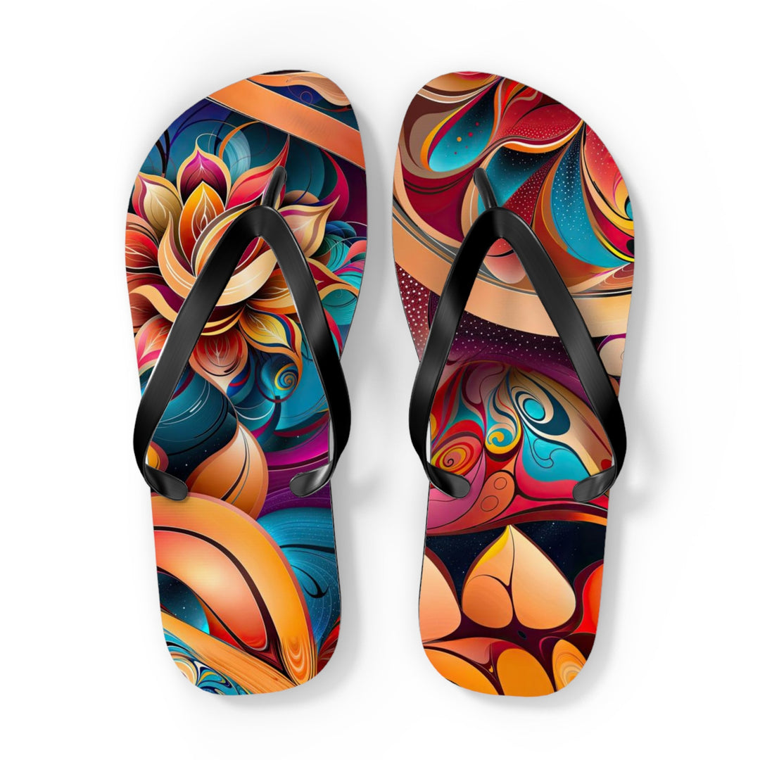 Vibrant Floral Essence - Flip Flops - Shoes - g(0D·IO) - XL - Black sole -