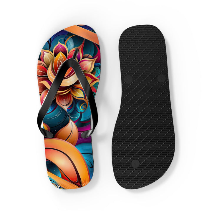 Vibrant Floral Essence - Flip Flops - Shoes - g(0D·IO) - XL - Black sole -