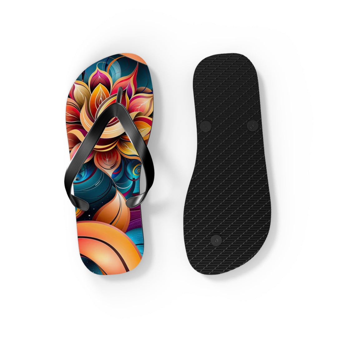 Vibrant Floral Essence - Flip Flops - Shoes - g(0D·IO) - XL - Black sole -