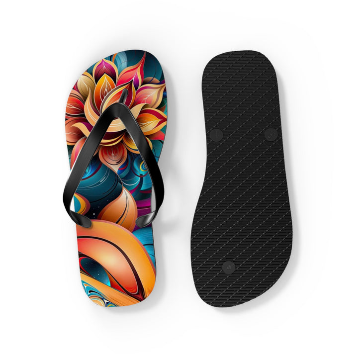 Vibrant Floral Essence - Flip Flops - Shoes - g(0D·IO) - XL - Black sole -