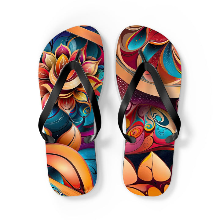 Vibrant Floral Essence - Flip Flops - Shoes - g(0D·IO) - L - Black sole -