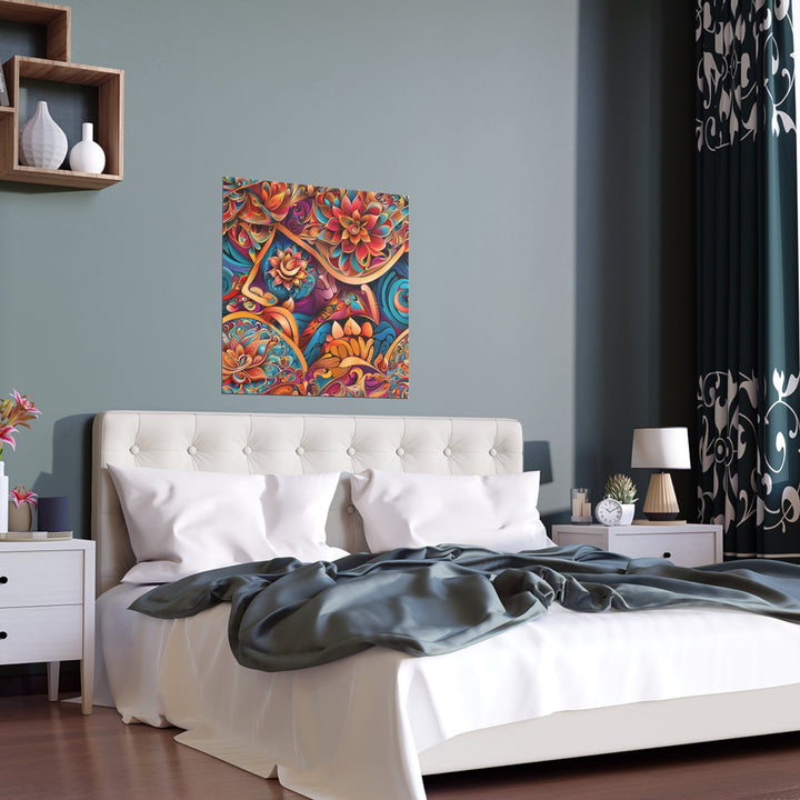 Vibrant Floral Essence - Indoor and Outdoor Silk Poster - Poster - g(0D·IO) - 30″ x 30″ (Square) - Semi Glossy -