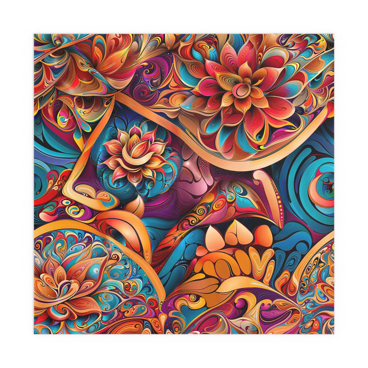 Vibrant Floral Essence - Indoor and Outdoor Silk Poster - Poster - g(0D·IO) - 30″ x 30″ (Square) - Semi Glossy -