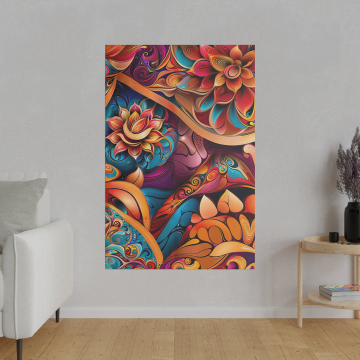 Vibrant Floral Essence - Matte Canvas - Canvas - g(0D·IO) - 32" x 32" (Square) - 0.75'' -