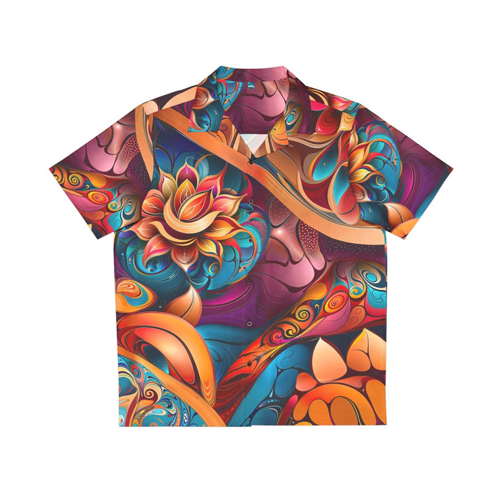 Vibrant Floral Essence - Men's Hawaiian Shirt - All Over Prints - g(0D·IO) - S - Black -