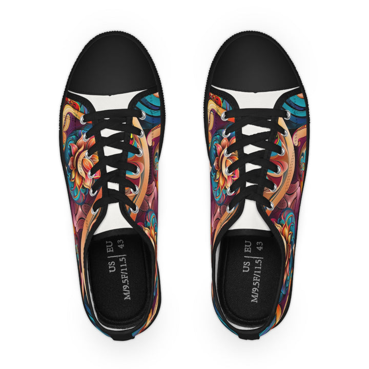 Vibrant Floral Essence - Men's Lowtop Sneakers - Shoes - g(0D·IO) - US 5 - Black sole -