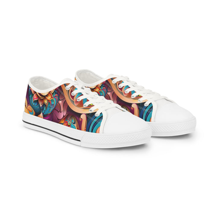 Vibrant Floral Essence - Men's Lowtop Sneakers - Shoes - g(0D·IO) - US 5 - White sole -