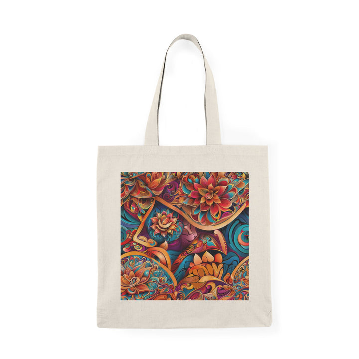 Vibrant Floral Essence - Natural Tote Bag - Bags - g(0D·IO) - 15" x 16" - Natural -