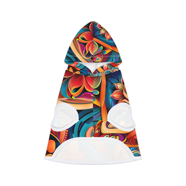 Vibrant Floral Essence - Pet Hoodie - Pets - g(0D·IO) - XXS - White Rib -