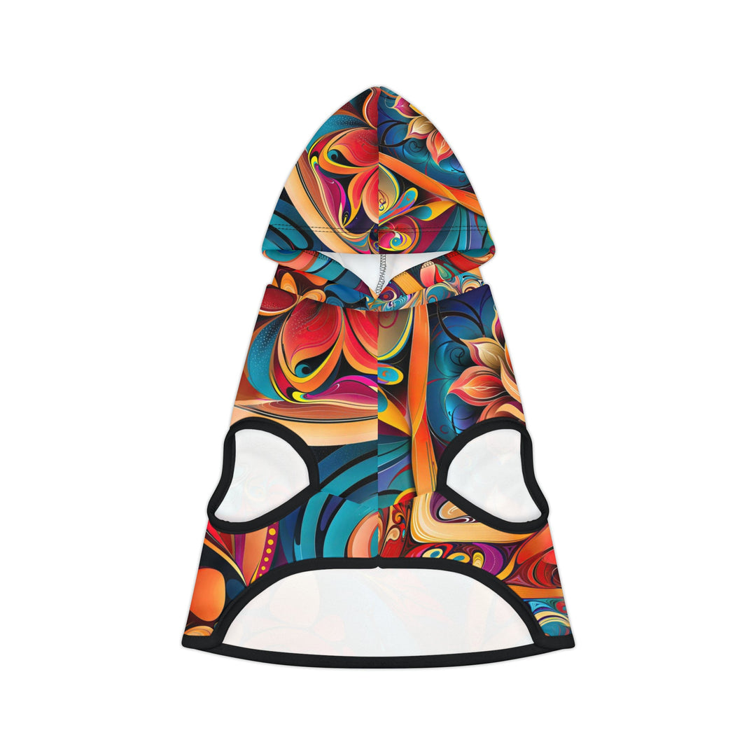 Vibrant Floral Essence - Pet Hoodie - Pets - g(0D·IO) - XXS - Black Rib -