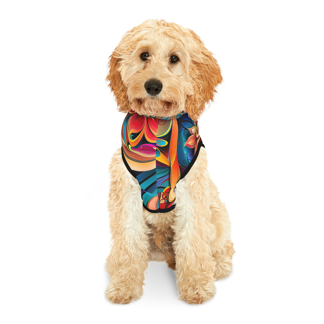 Vibrant Floral Essence - Pet Hoodie - Pets - g(0D·IO) - XXS - Black Rib -