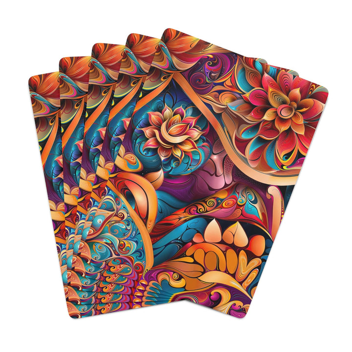 Vibrant Floral Essence - Poker Cards - Paper products - g(0D·IO) - 2.47" x 3.47" - White - Semi Glossy