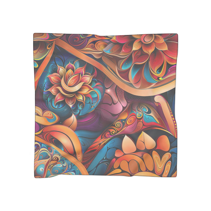 Vibrant Floral Essence - Poly Scarf - Accessories - g(0D·IO) - Poly voile - 50" × 50" -