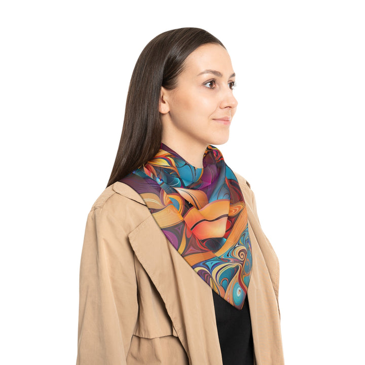 Vibrant Floral Essence - Poly Scarf - Accessories - g(0D·IO) - Poly chiffon - 50" × 50" -