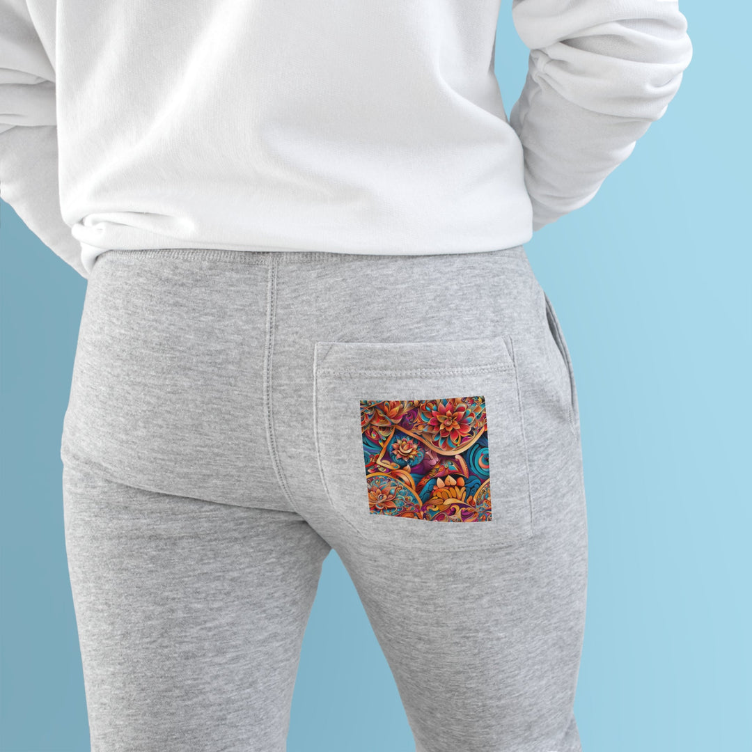 Vibrant Floral Essence - Premium Fleece Joggers - Trousers - g(0D·IO) - Charcoal Heather - M -