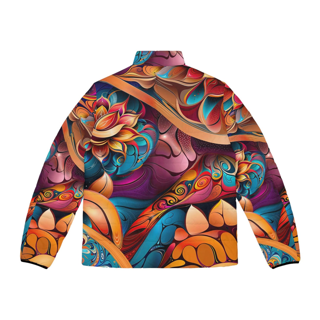 Vibrant Floral Essence - Puffer Jacket - All Over Prints - g(0D·IO) - S - Black zipper -