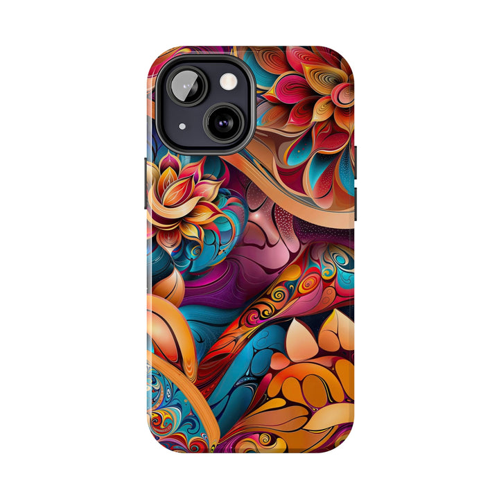 Vibrant Floral Essence - Tough Phone Case - Phone Case - g(0D·IO) - iPhone 13 Mini - -