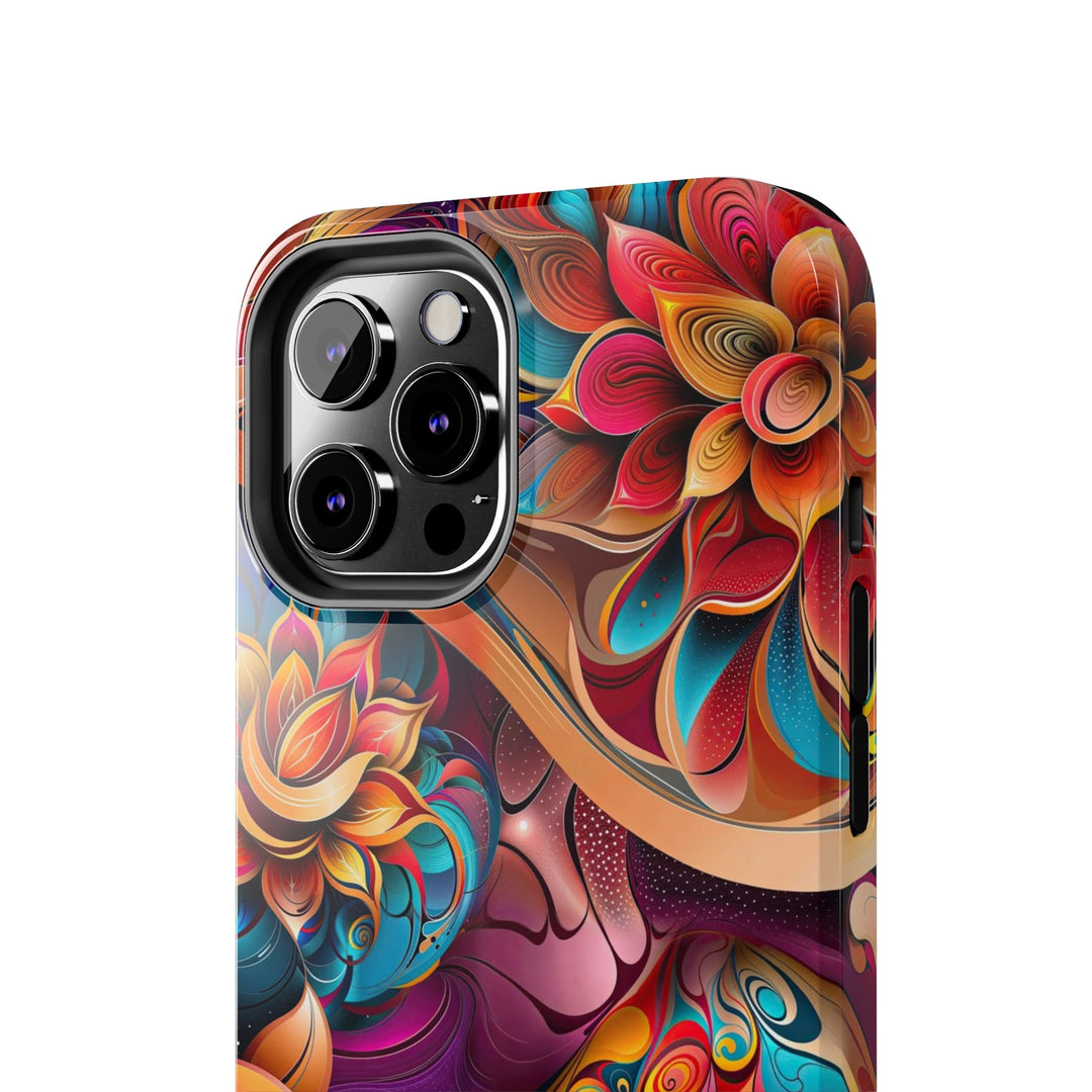 Vibrant Floral Essence - Tough Phone Case - Phone Case - g(0D·IO) - iPhone 13 Mini - -