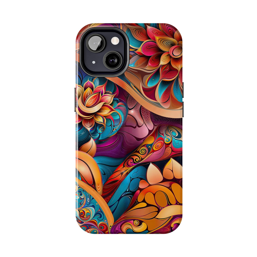 Vibrant Floral Essence - Tough Phone Case - Phone Case - g(0D·IO) - iPhone 13 Mini - -